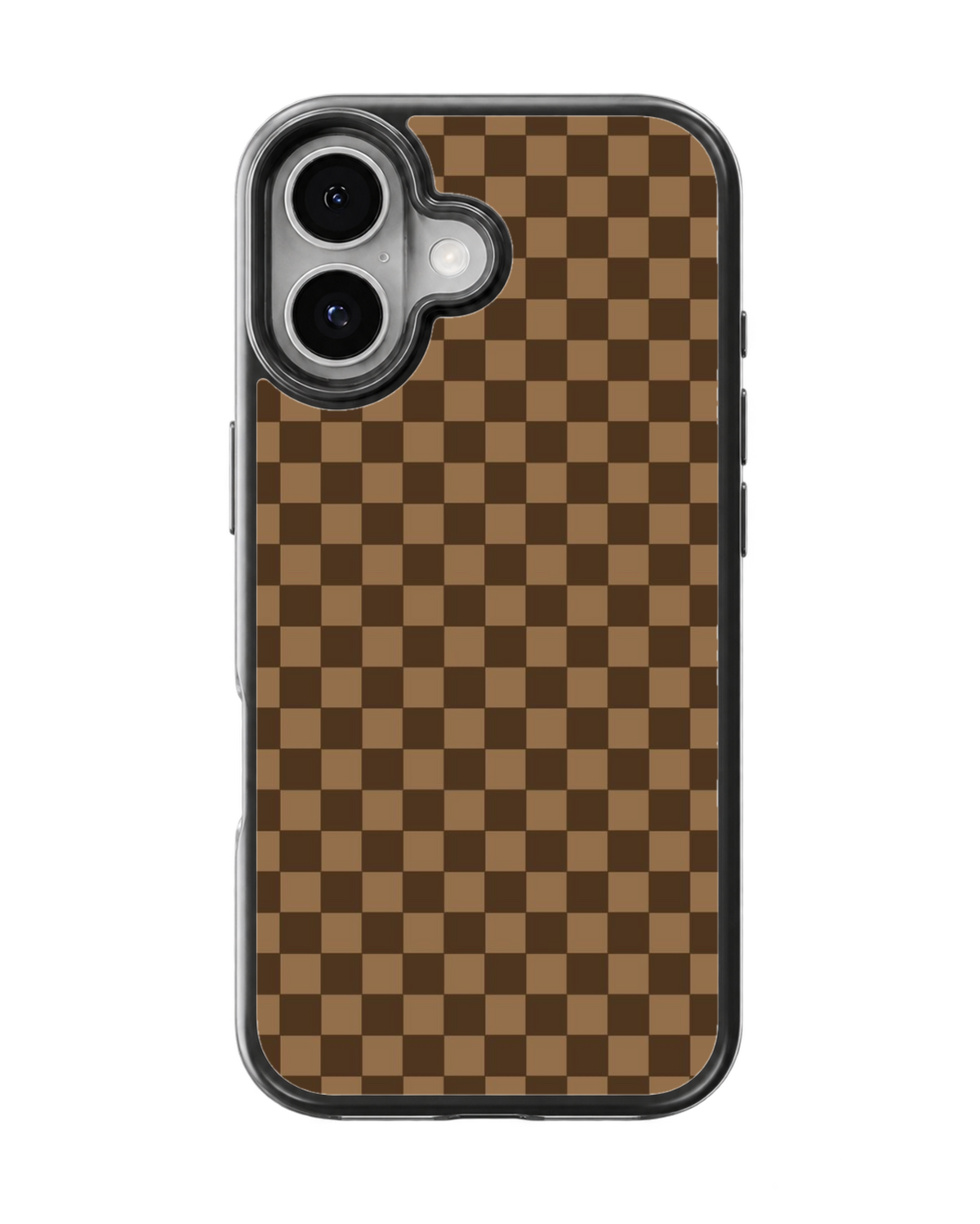 Brown Checkerboard Aesthetic Retro Minimalist Premium Glass Covr