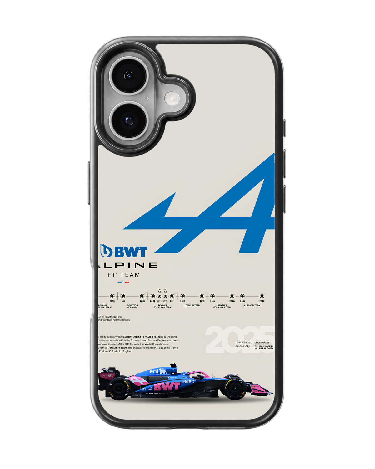 Alpine F1 Racing Aesthetic Premium Glass Phone Covr
