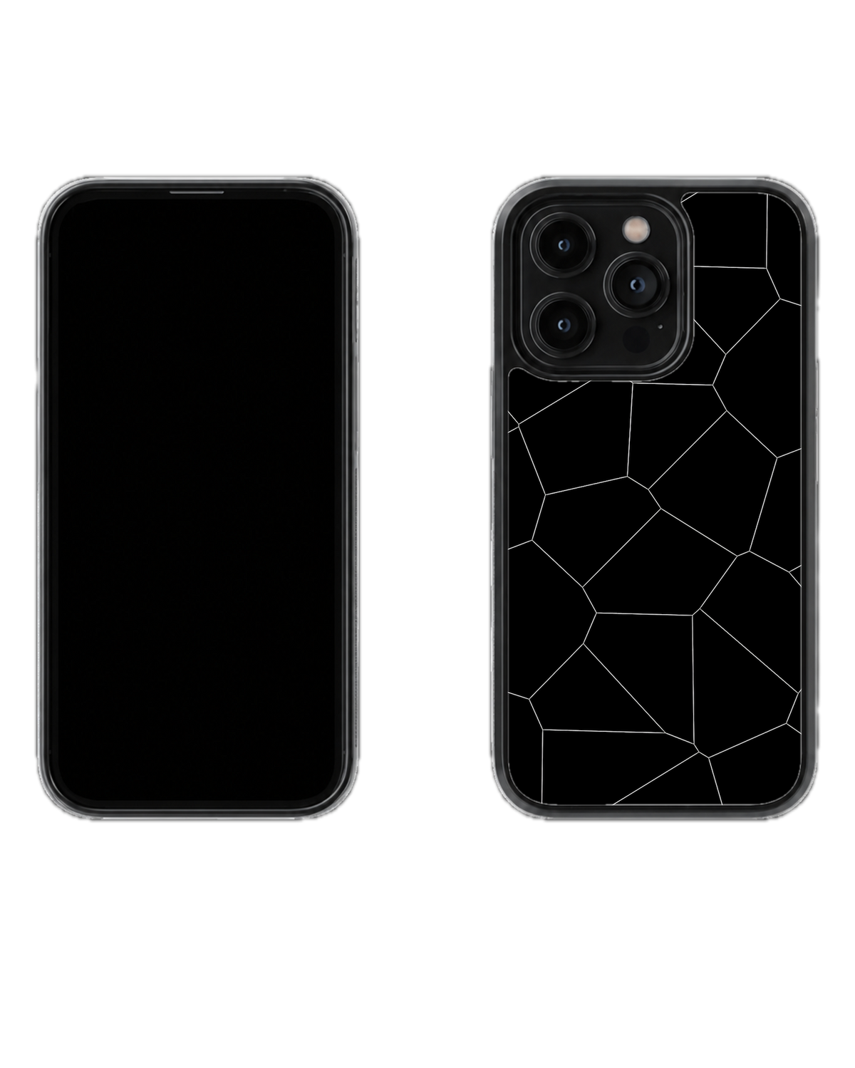 Black Geometric Line Pattern Premium Glass Phone Covr