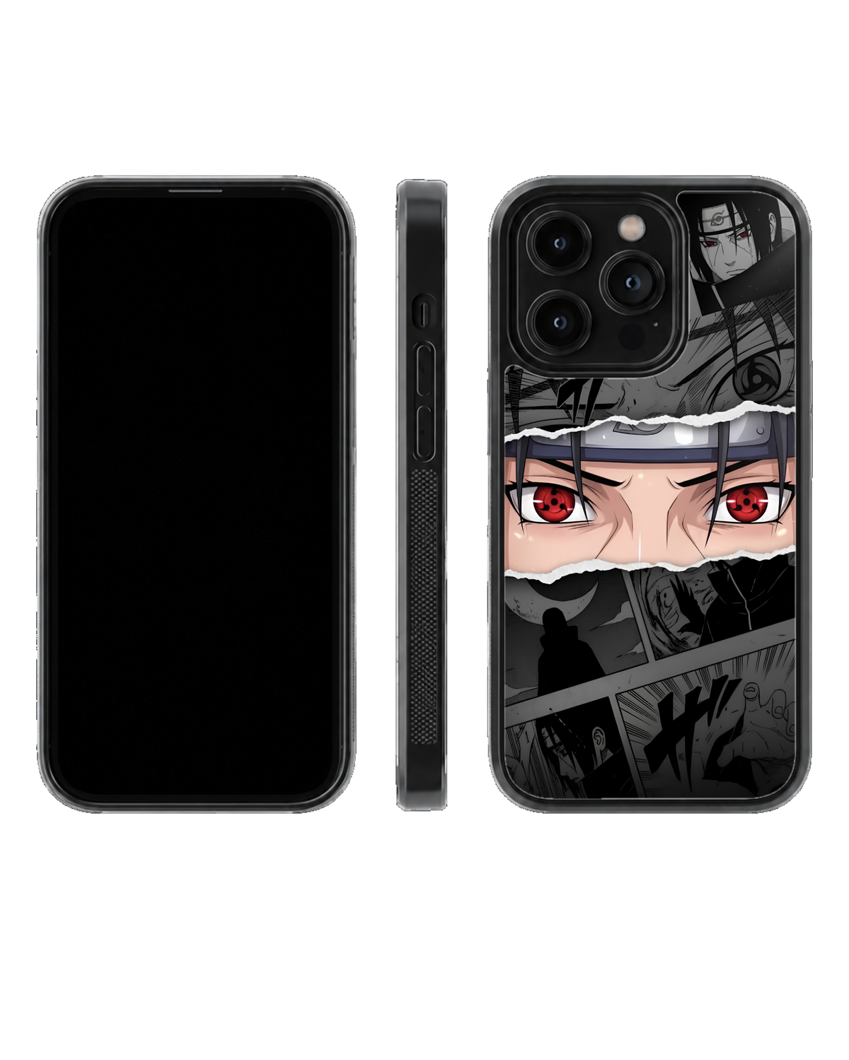 Itachi Uchiha Sharingan Torn Manga Premium Glass Covr