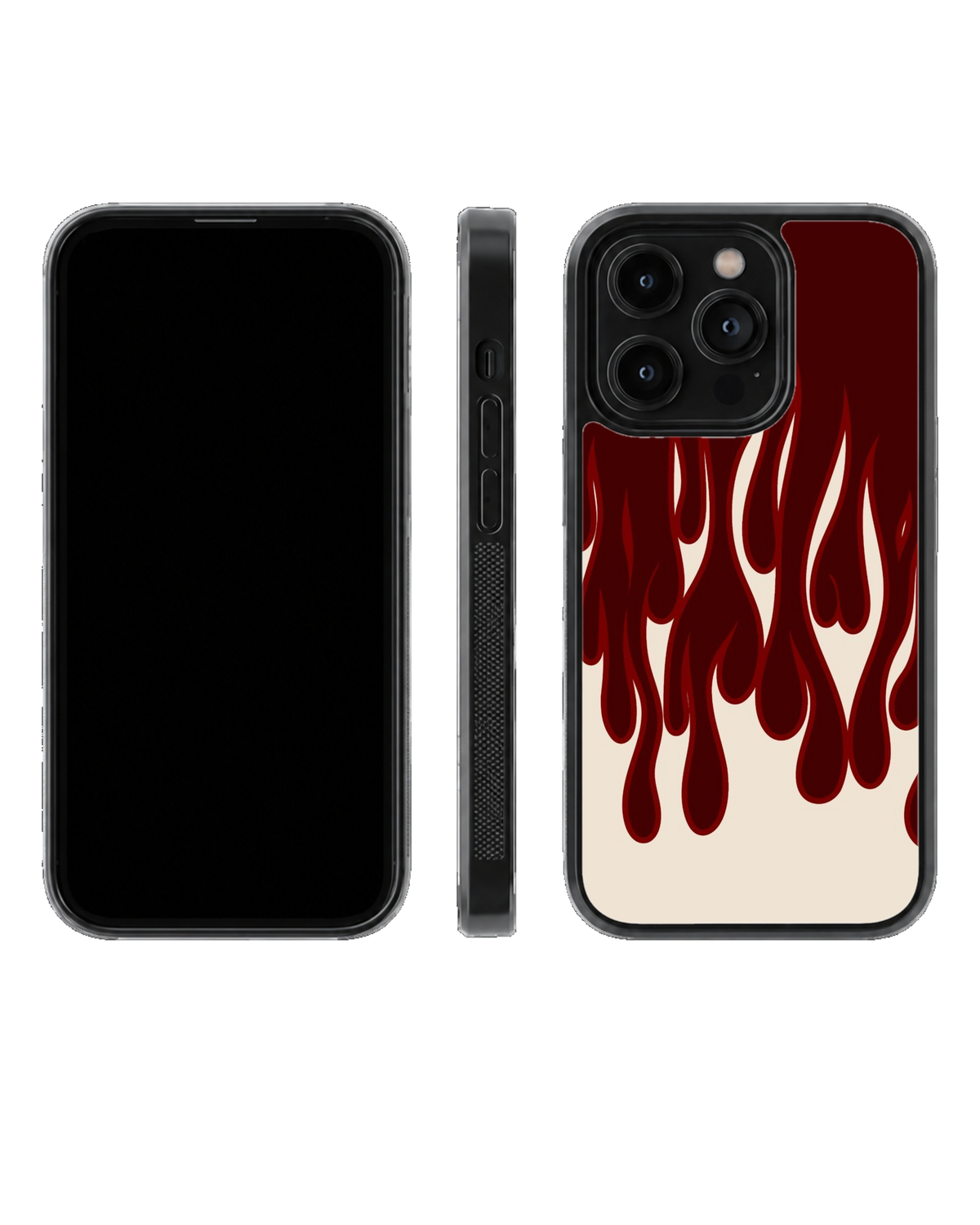 Dark Red Flame Drip Abstract Streetwear Aesthetic Premium Glass Covr