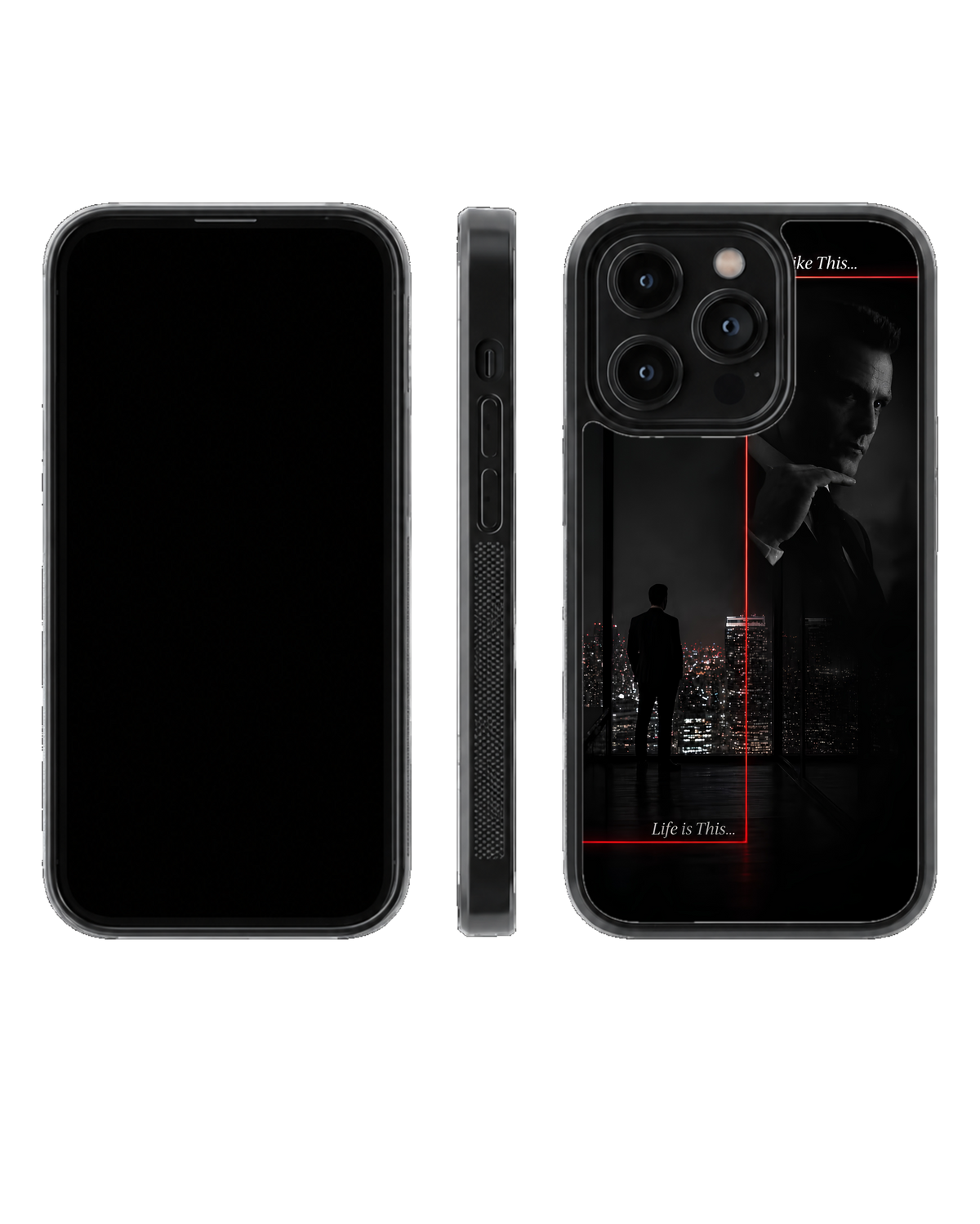 Harvey Specter Suits Black Red Cinematic Aesthetic Premium Glass Covr