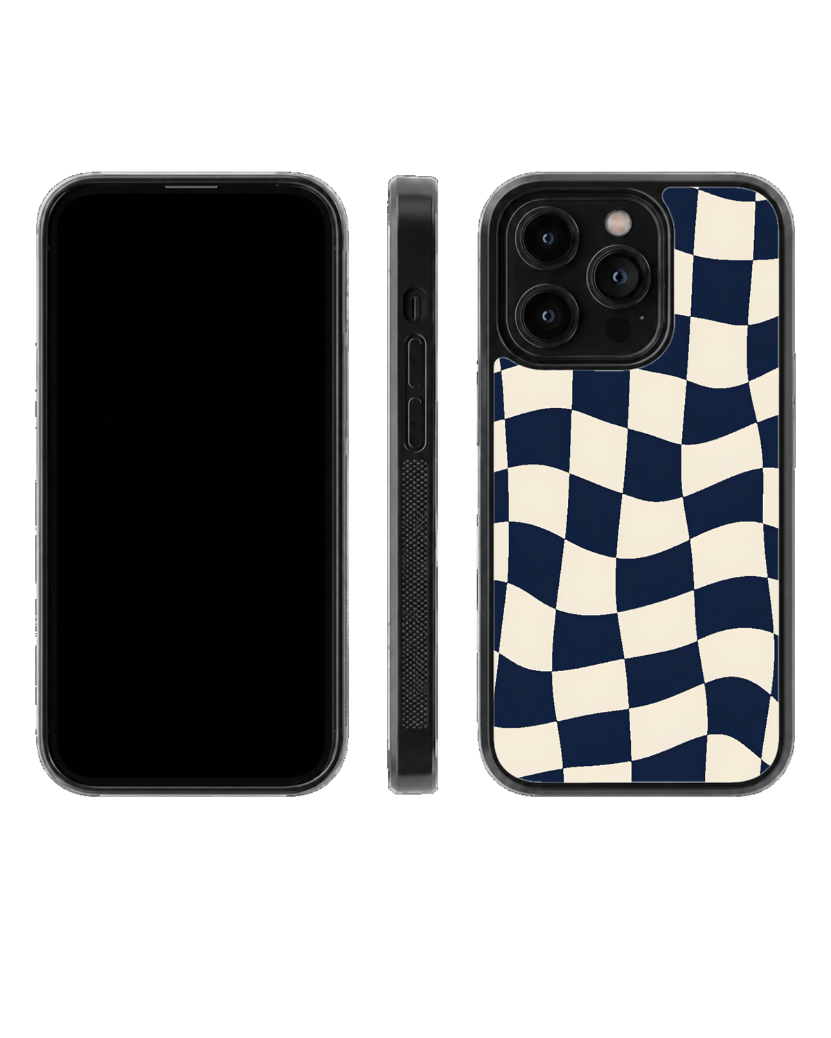 Wavy Checkerboard Premium Glass Covr