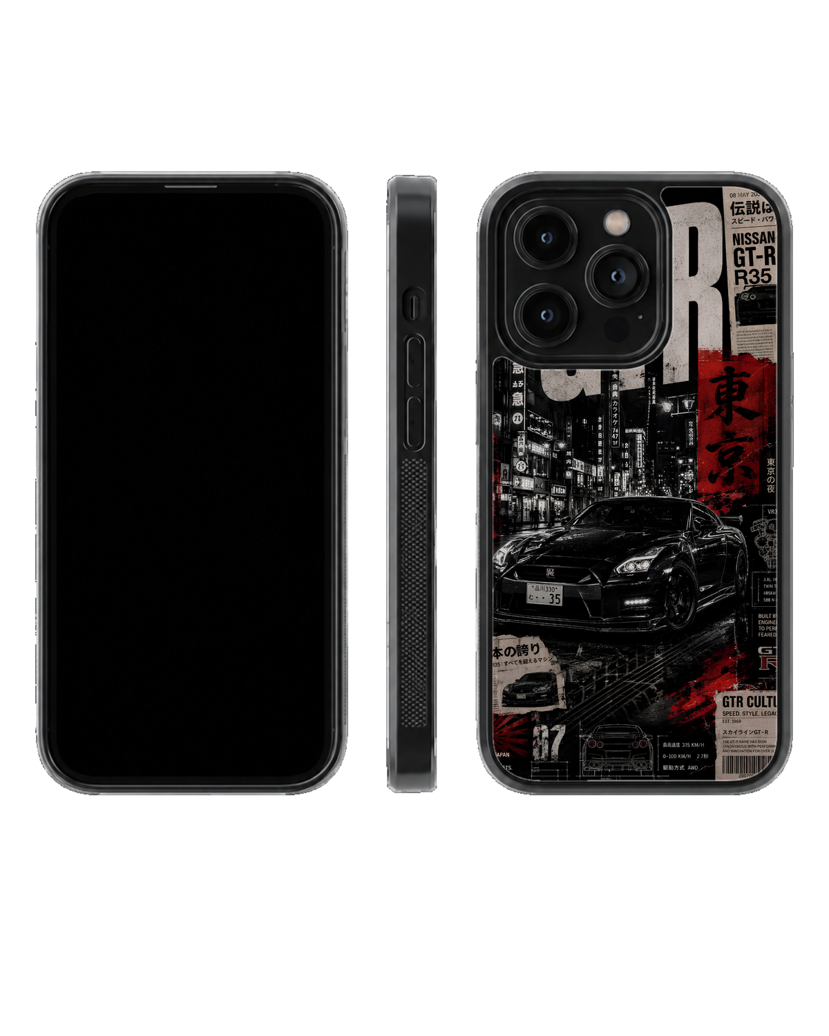 Nissan GT-R R35 Tokyo JDM Street Racing Premium Glass Phone Covr