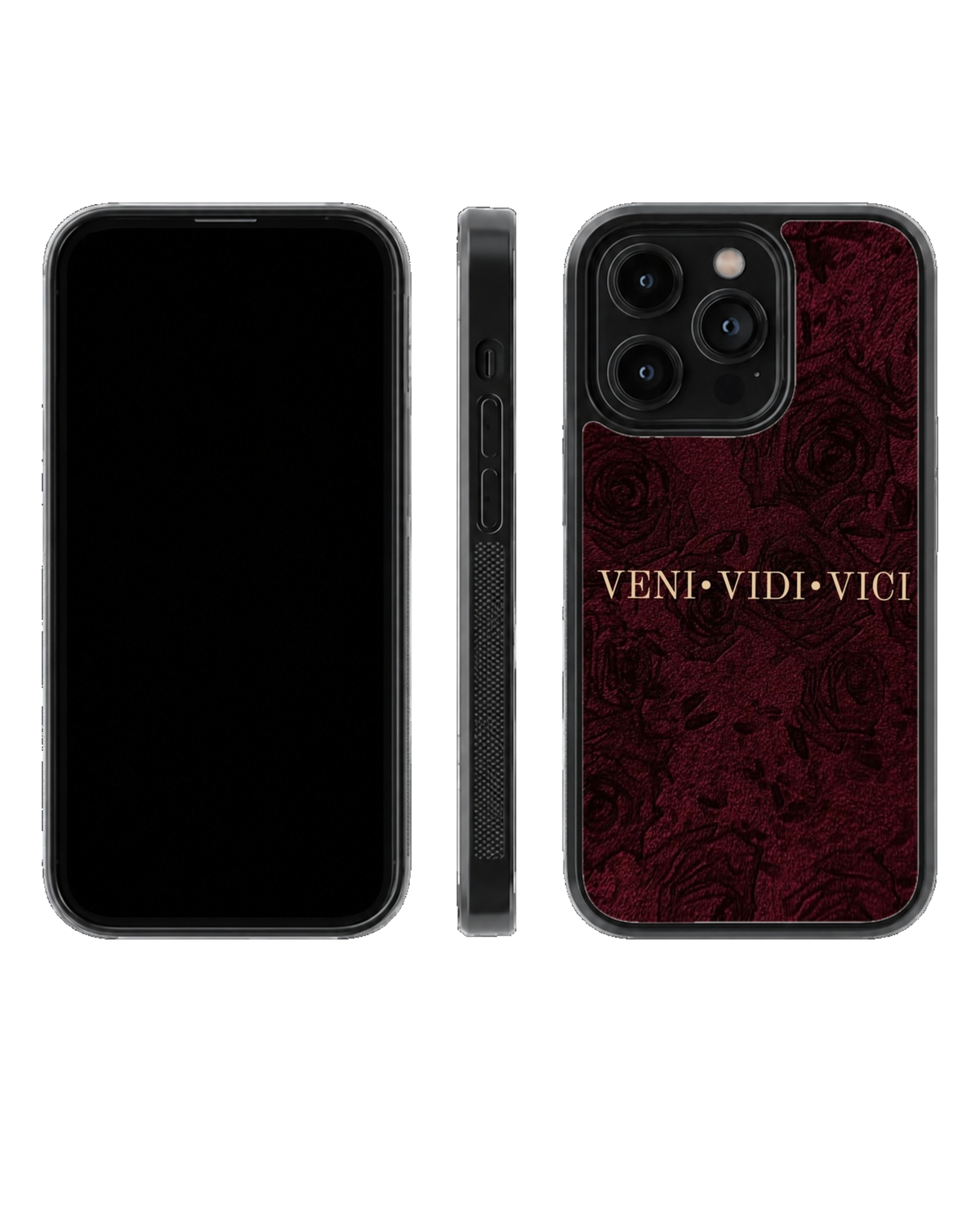 Veni Vidi Vici Burgundy Rose Gothic Aesthetic Premium Glass Covr