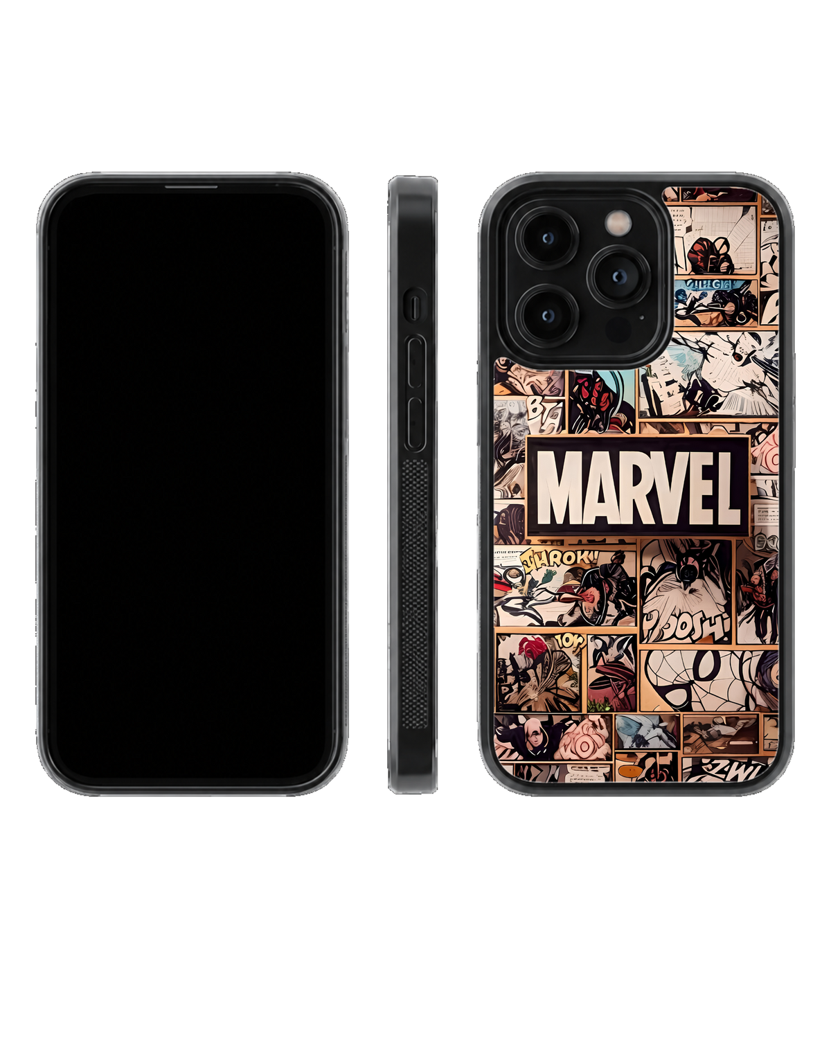 Marvel Comic Aesthetic Glass Phone Covr