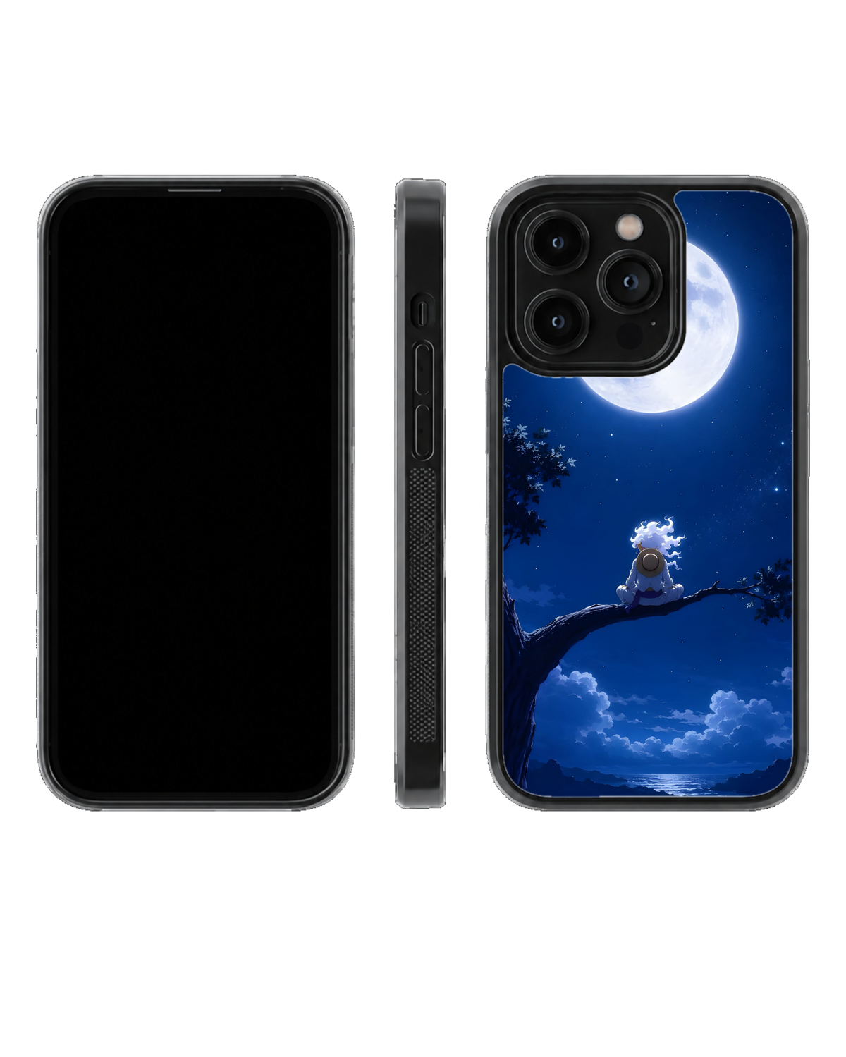 Monkey D Luffy Moon Theme Glass Phone Covr