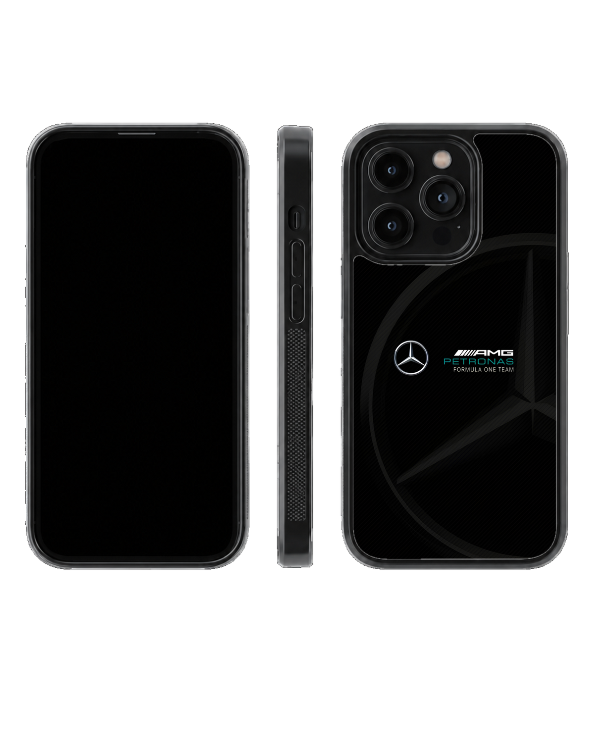 Mercedes AMG Petronas F1 Black Carbon Fiber Motorsport Racing Premium Glass Covr
