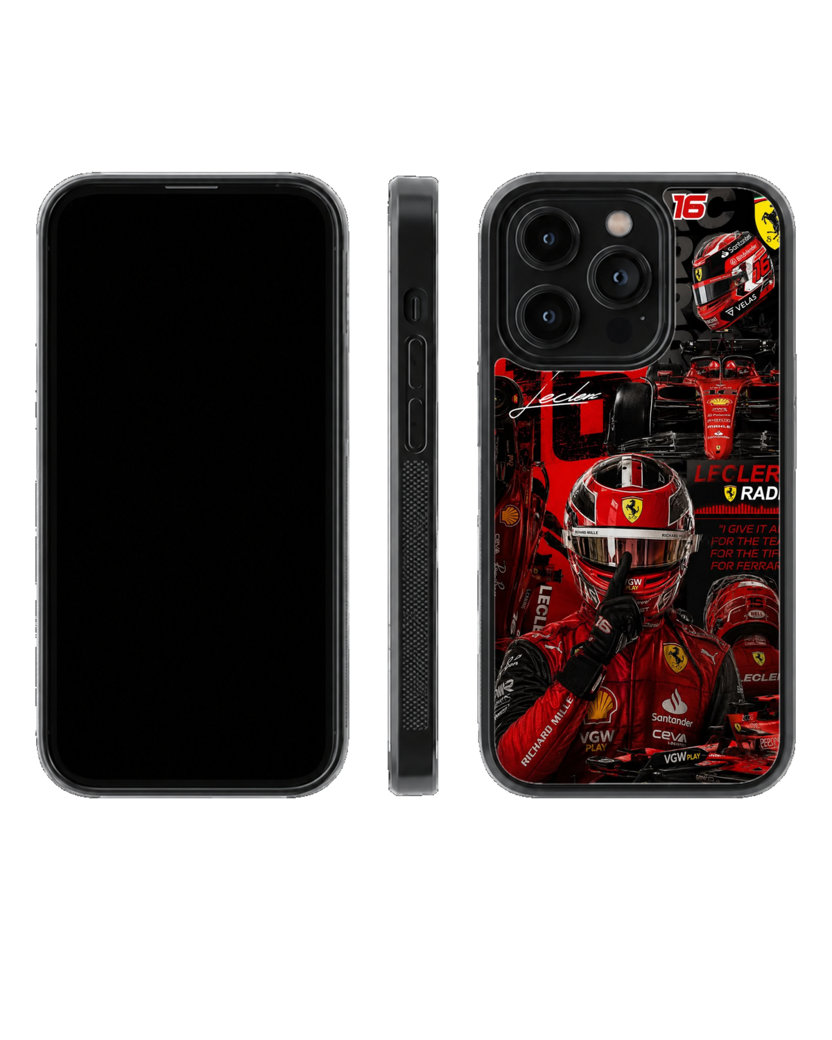 Ferrari F1 #16 Formula 1 Racing Driver Red Motorsport Premium Glass Covr