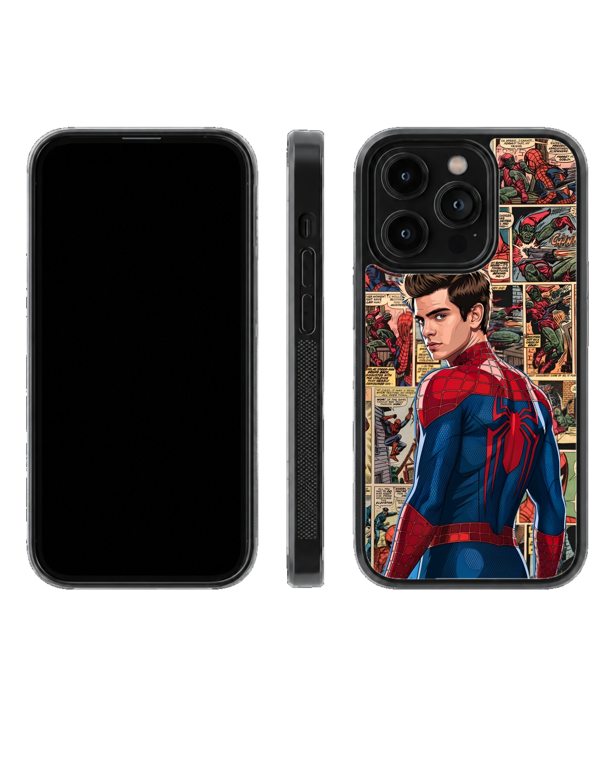 Andrew Garfield Spider-Man Vintage Comic Book Artwork Premium Glass Covr
