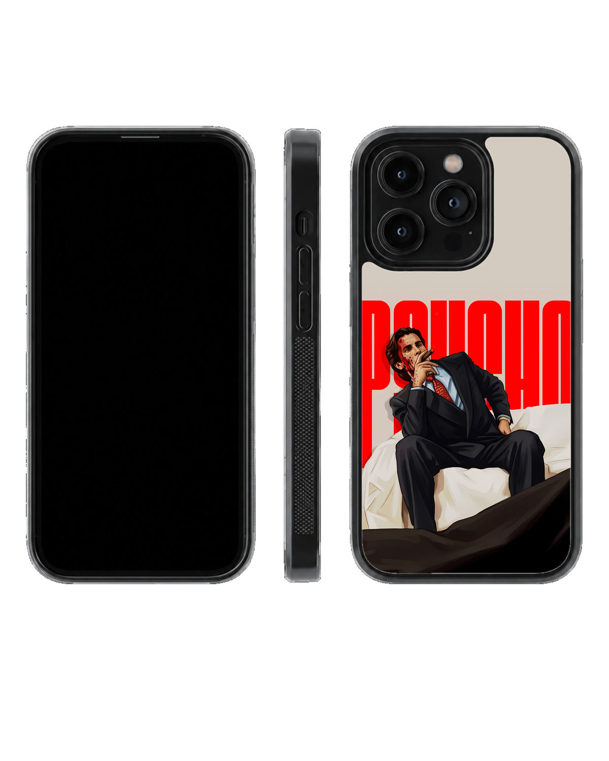 American Psycho Patrick Bateman Red Poster Aesthetic Premium Glass Covr