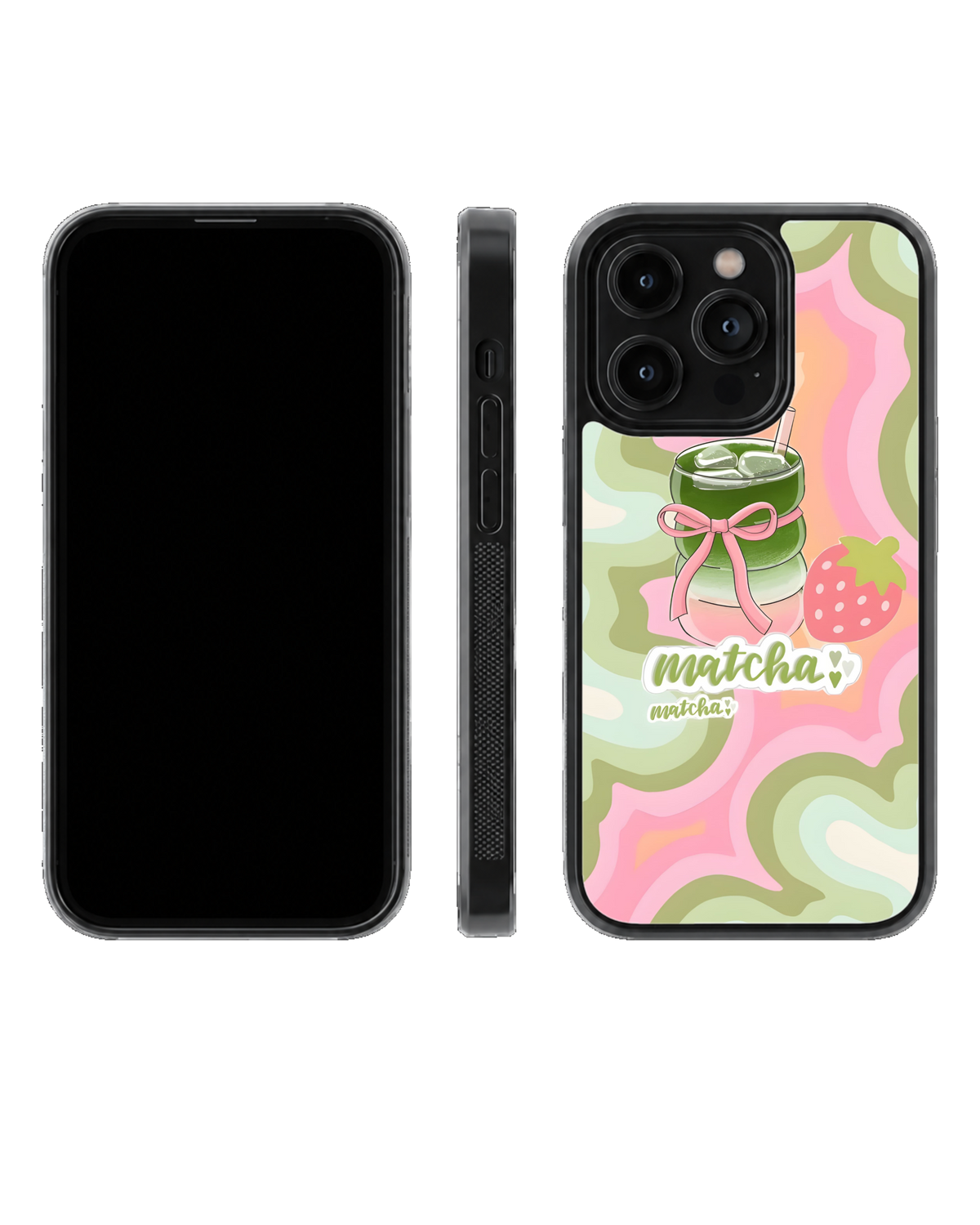 Matcha Bliss Aesthetic Glass Phone Covr