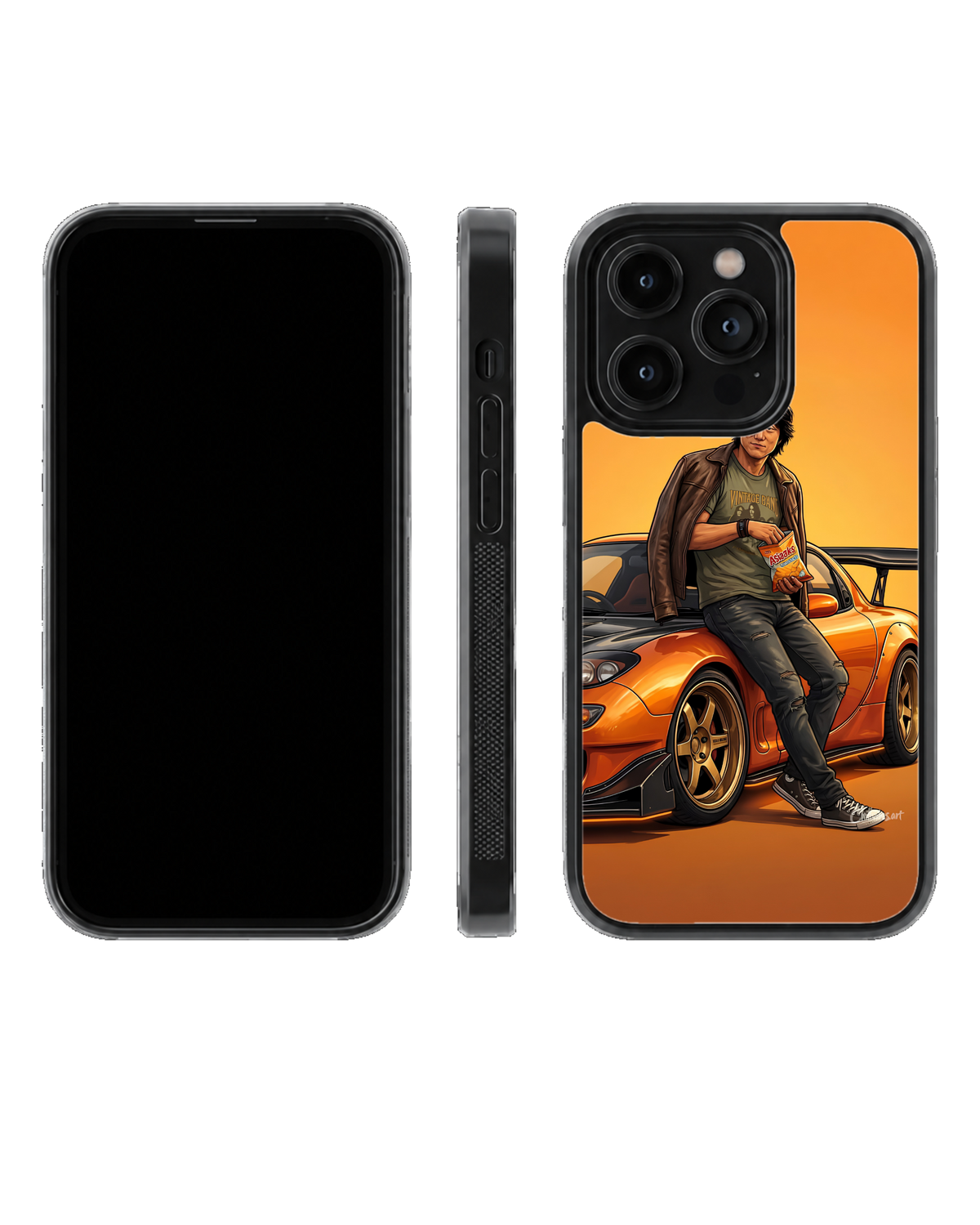 Han Tokyo Drift Orange RX-7 Fast & Furious JDM Car Aesthetic Premium Glass Covr
