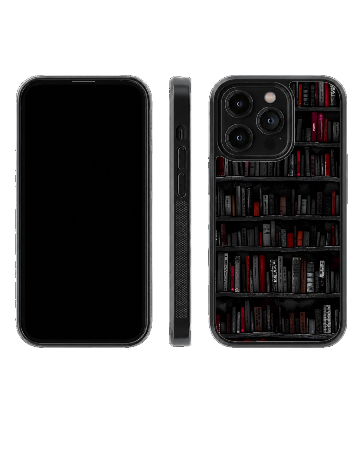 Dark Academia Bookshelf Premium Glass Phone Covr