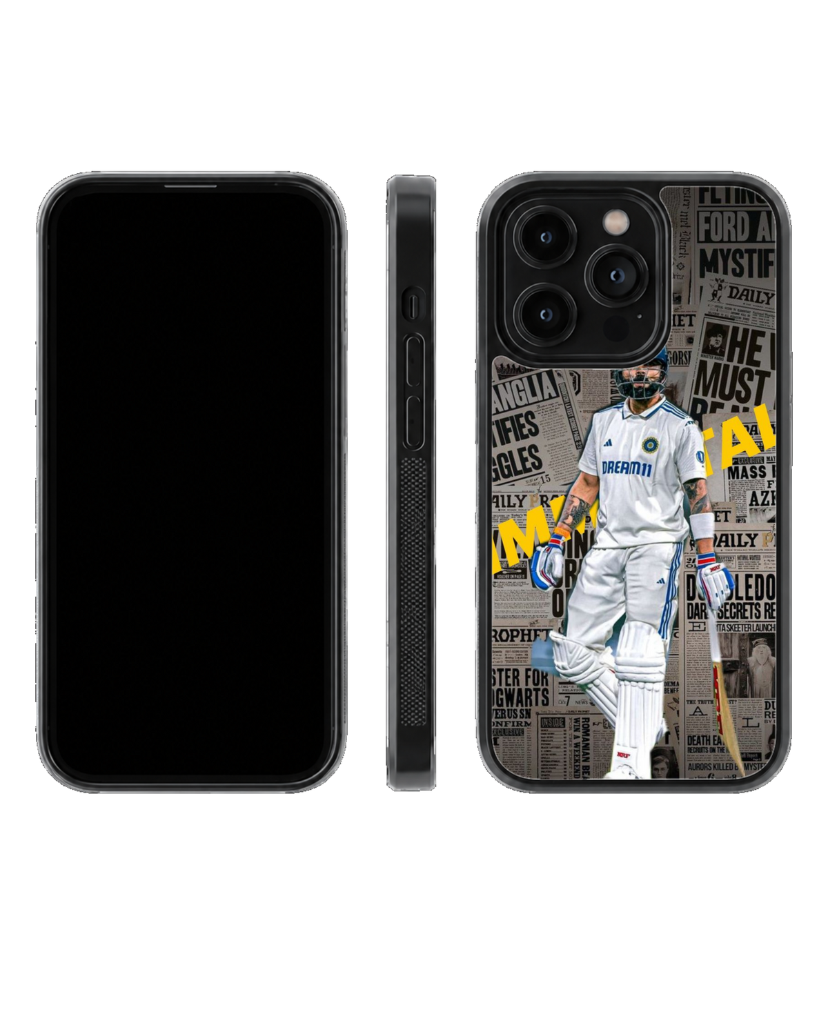 Virat Kohli Test Cricket Newspaper Premium Glass Covr