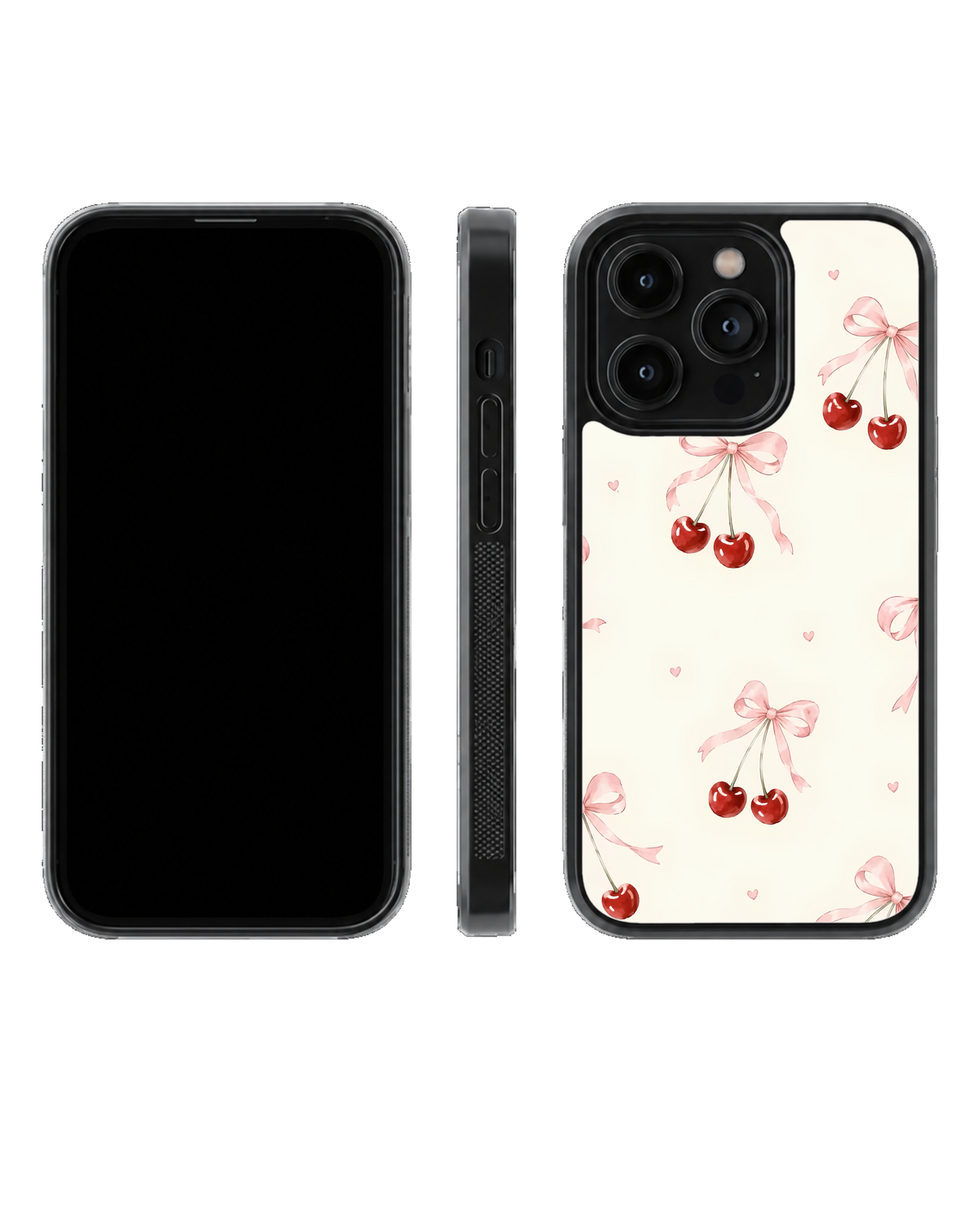 Cherry Bow Aesthetic Premium Glass Covr
