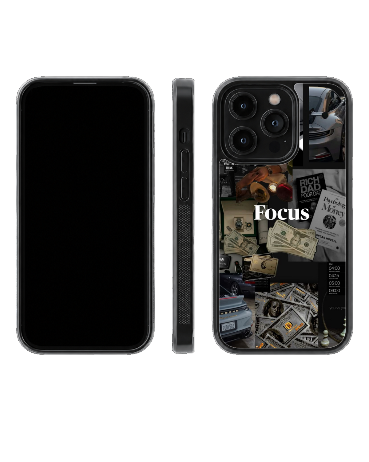 Focus Money Mindset Luxury Car & Wealth Aesthetic Premium Glass Covr