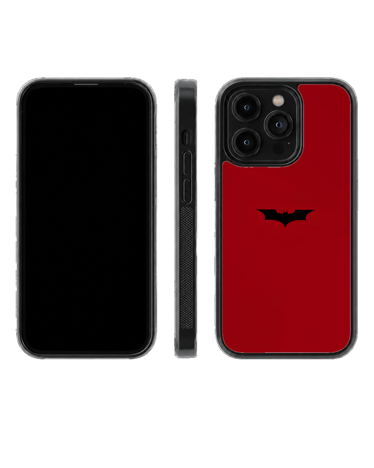 Minimalist Batman Inspired Red Premium Glass Phone Covr