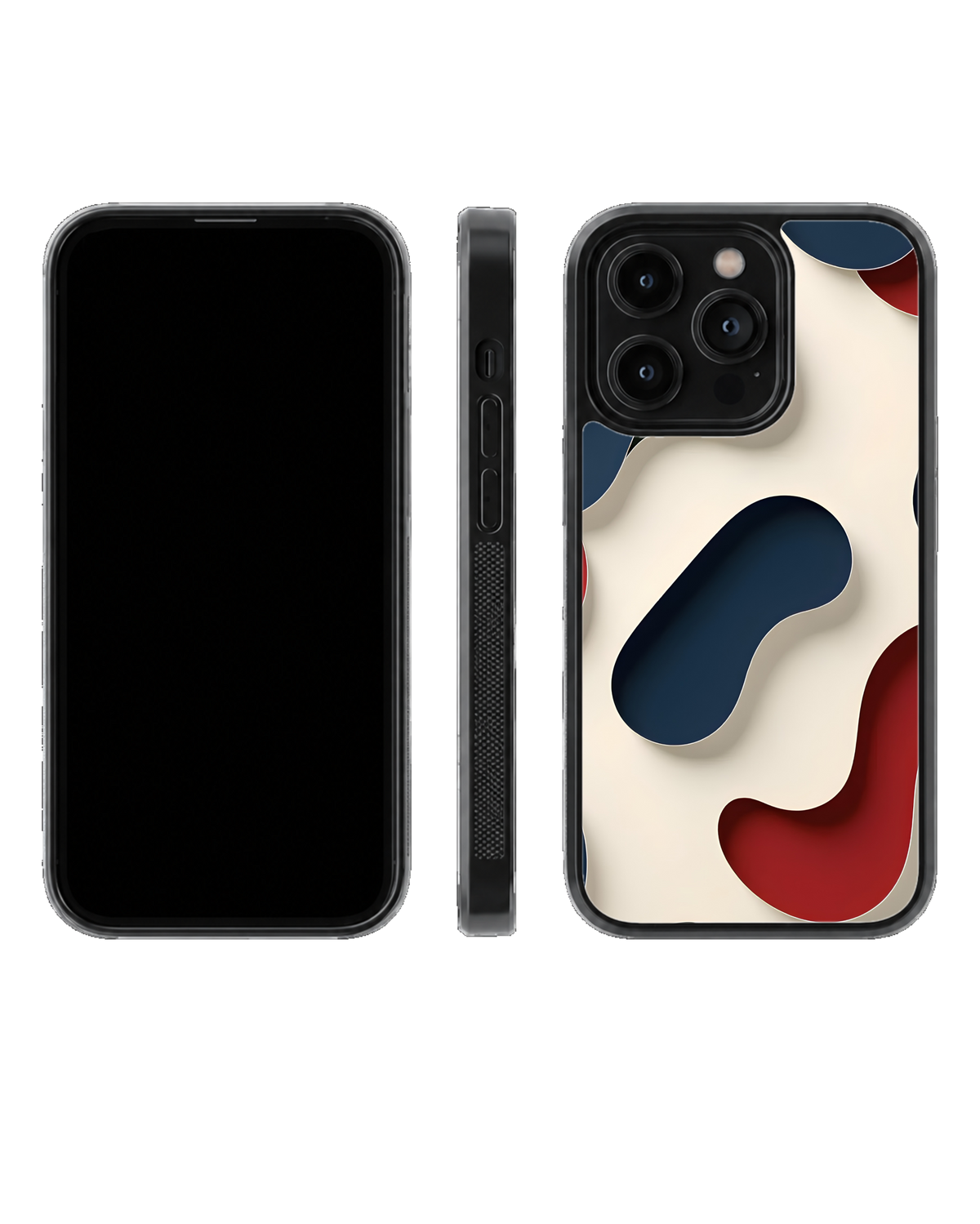 Retro Abstract Organic Shapes Premium Glass Phone Covr