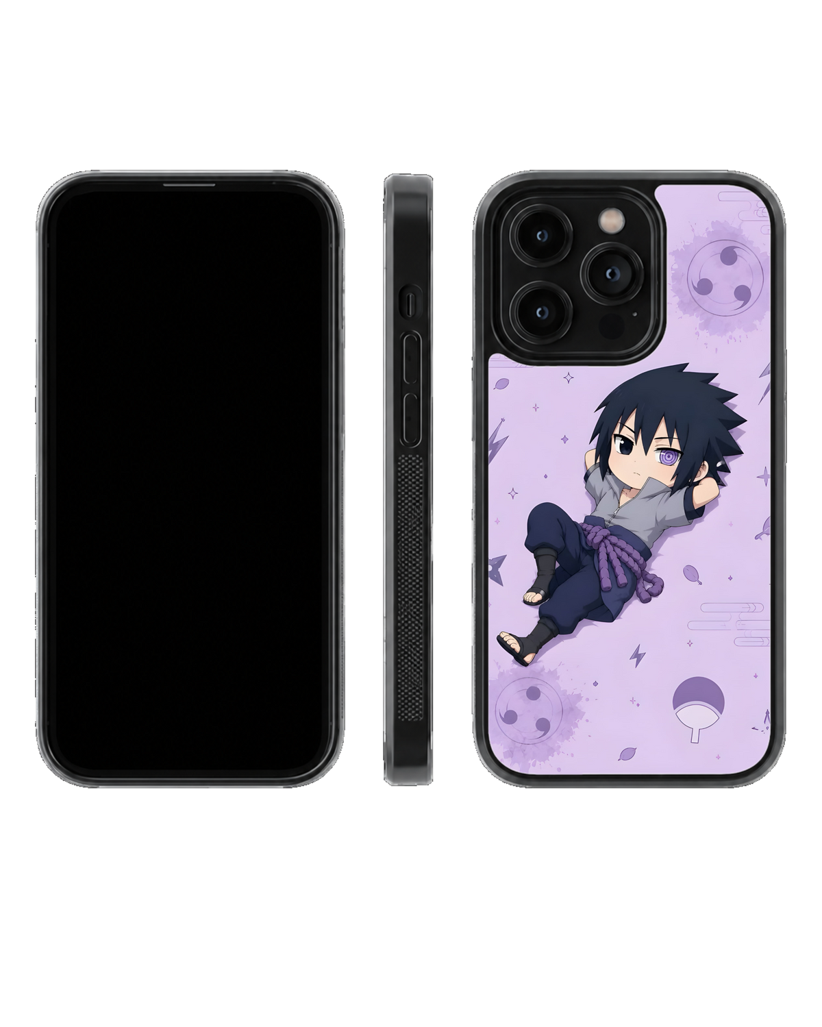 Sasuke Chibi Character Theme Glass Phone Covr
