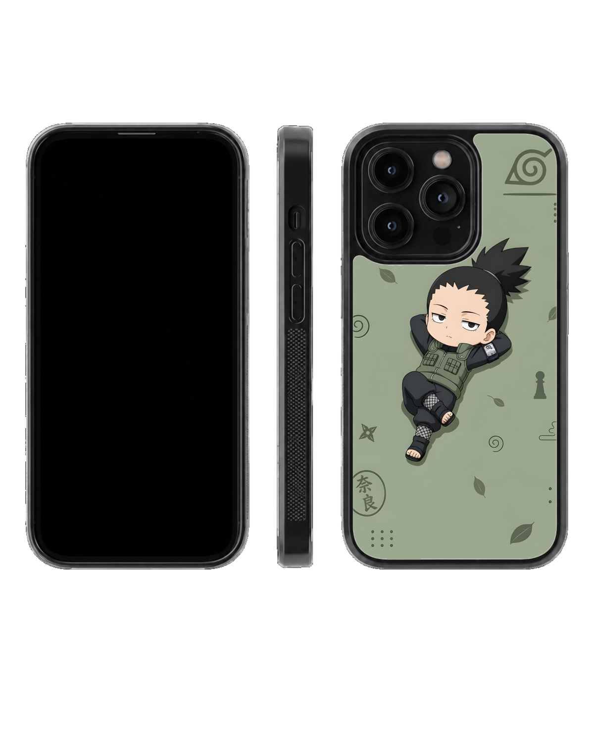 Shikamaru Chibi Character Theme Glass Phone Covr