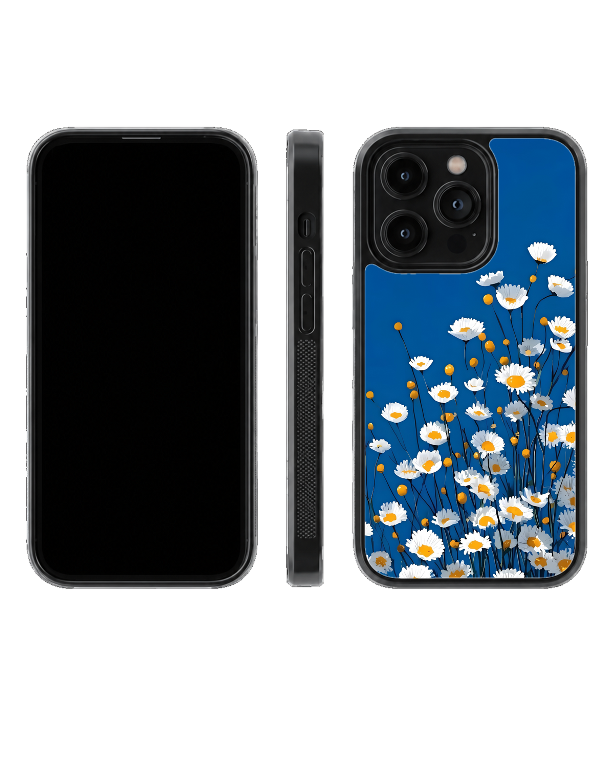 Aesthetic White Flower & Blue Floral Phone Covr