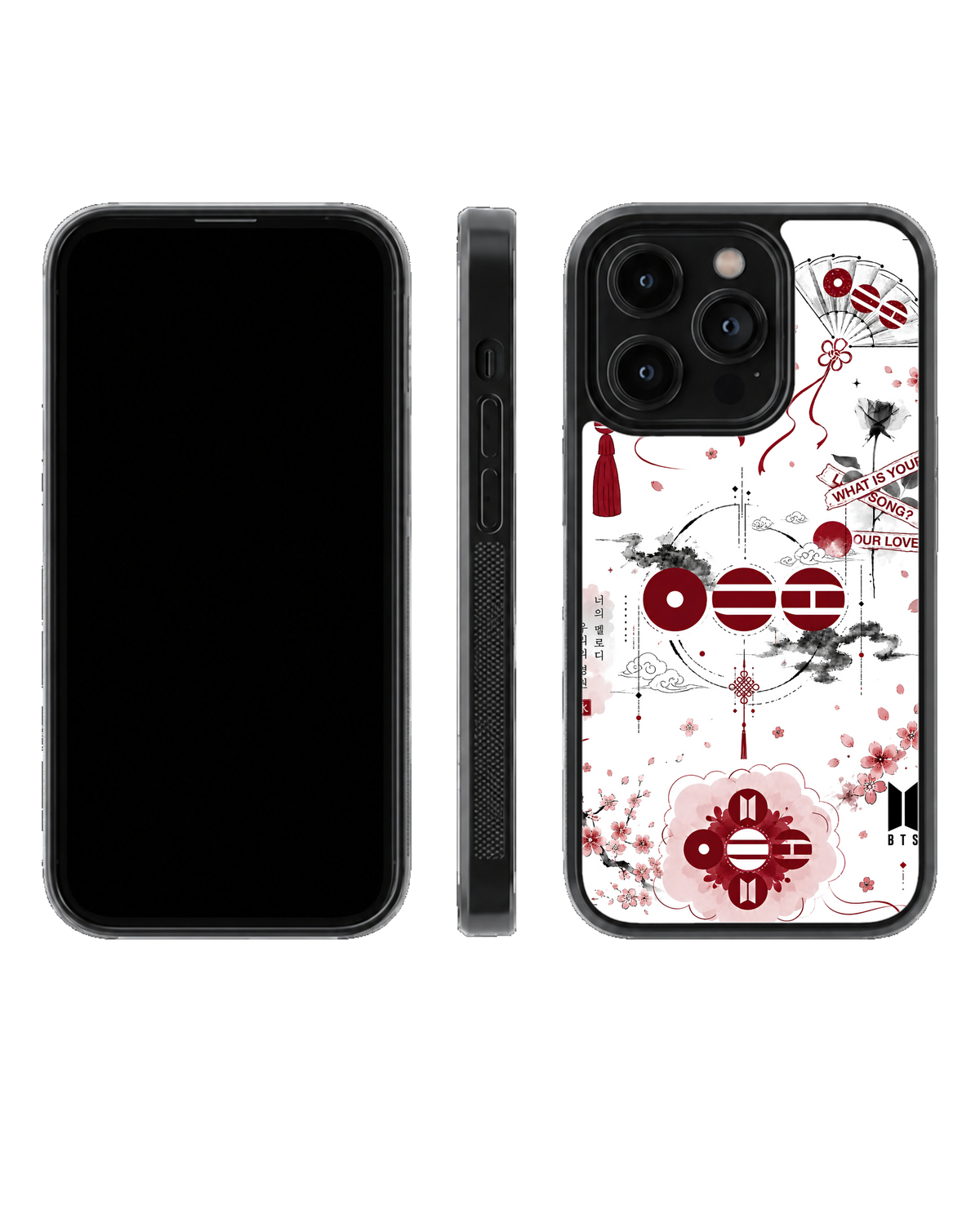 BTS Korean Aesthetic Cherry Blossom Premium Glass Covr