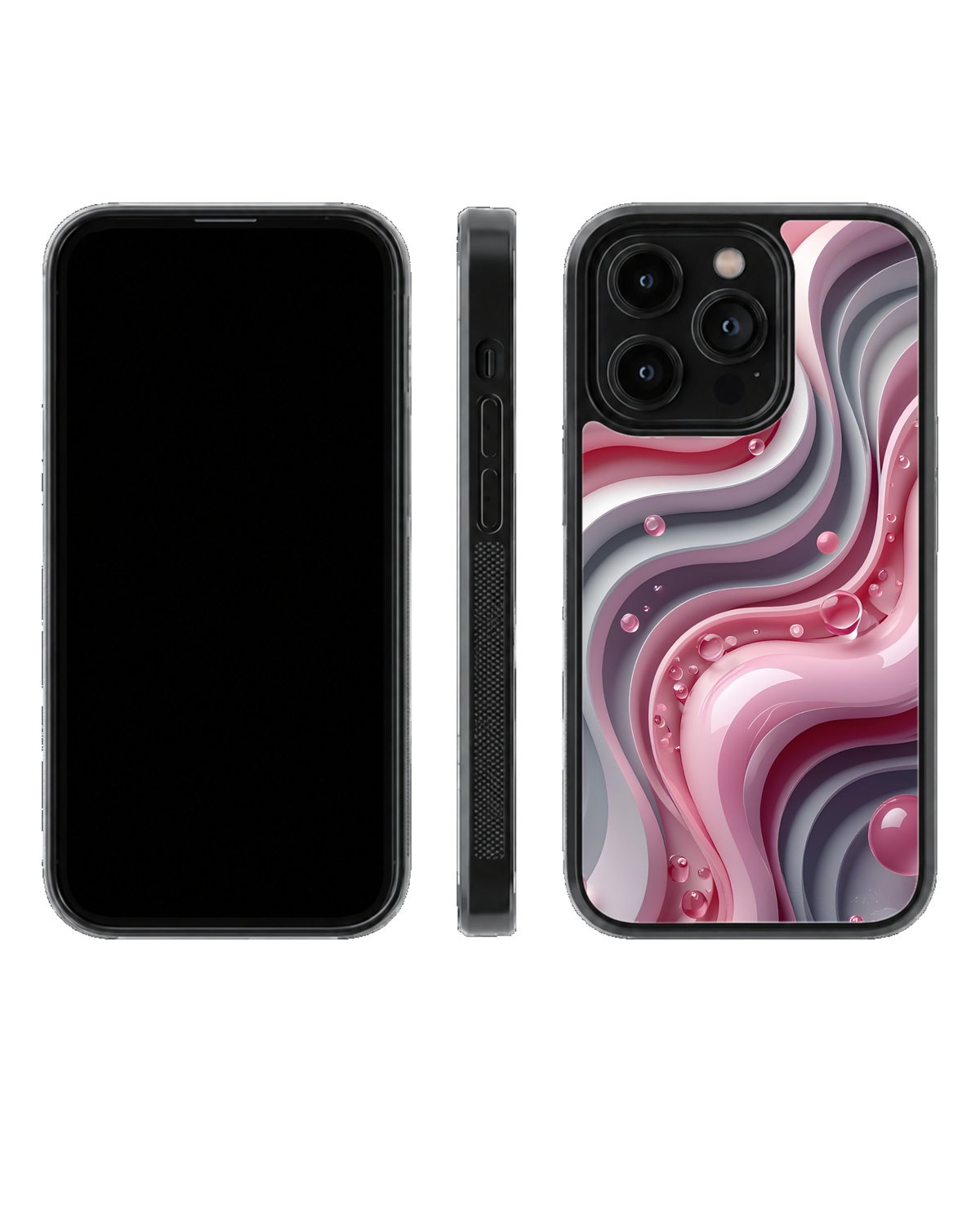Pink Marble Wave Abstract Premium Glass Phone Covr