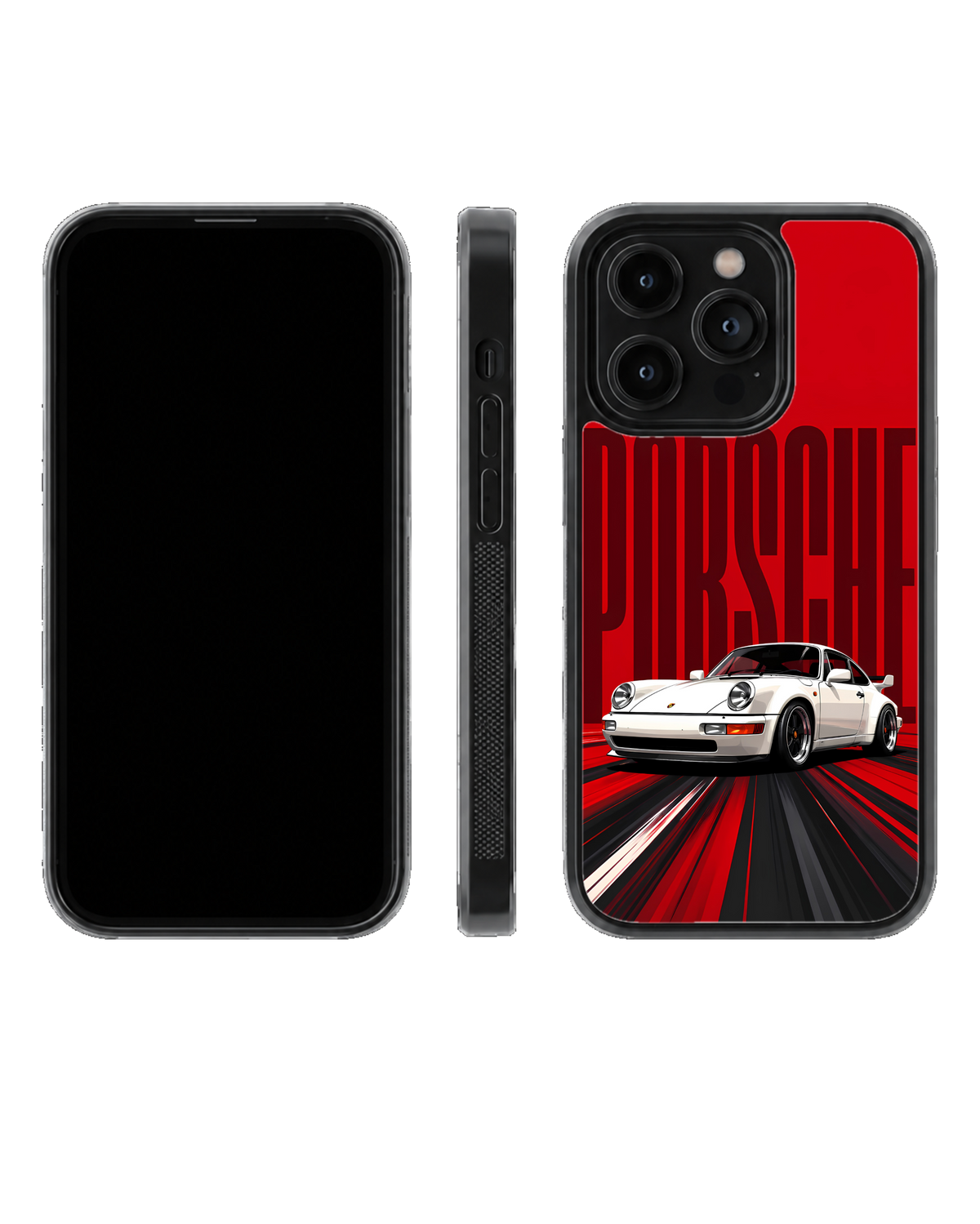 Red Porsche 911 Classic Sports Car Racing Aesthetic Premium Glass Covr