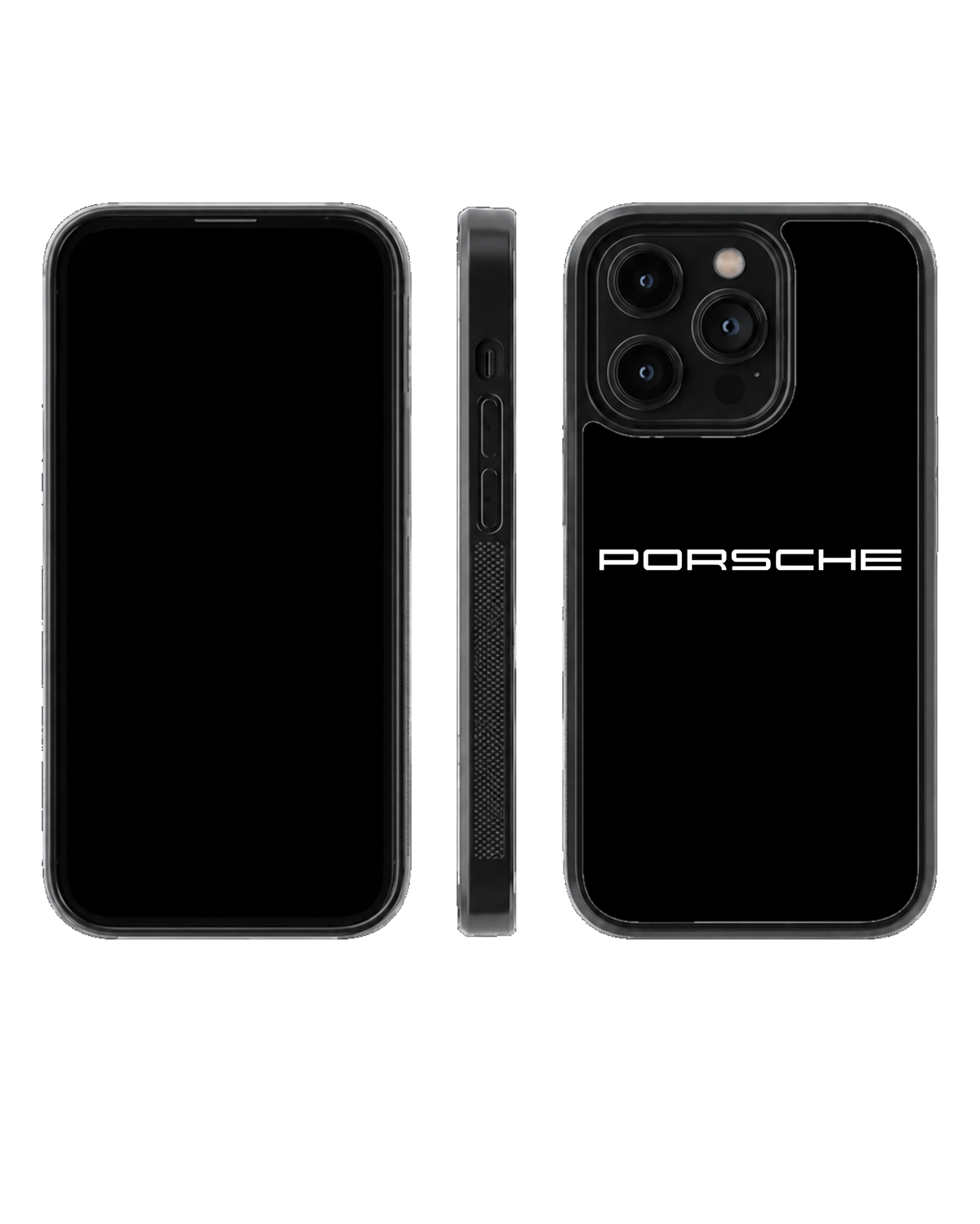 Porsche Inspired Black Premium Glass Phone Covr