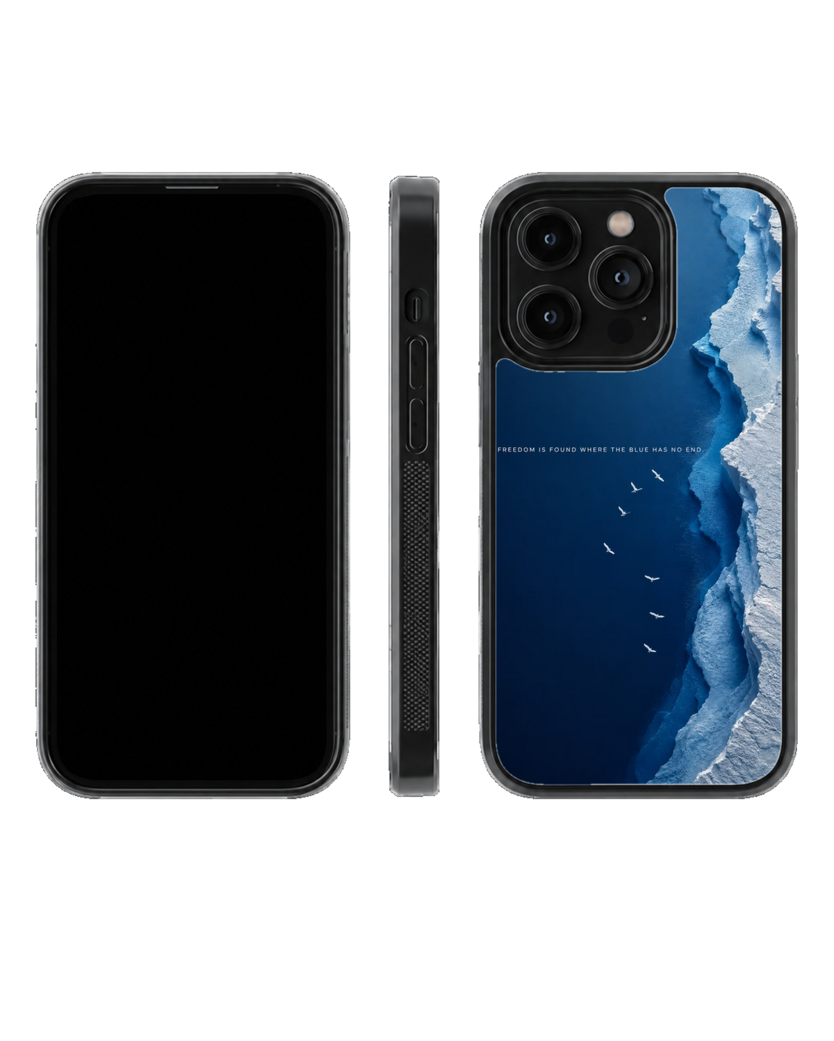Freedom Blue Ocean Aesthetic Minimalist Nature Premium Glass Covr