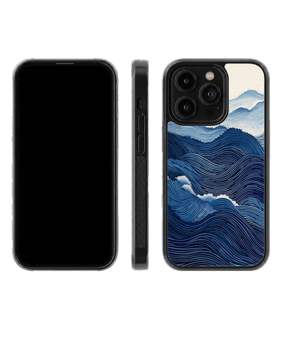 Japanese Great Wave Ukiyo-E Blue Ocean Art Premium Glass Covr