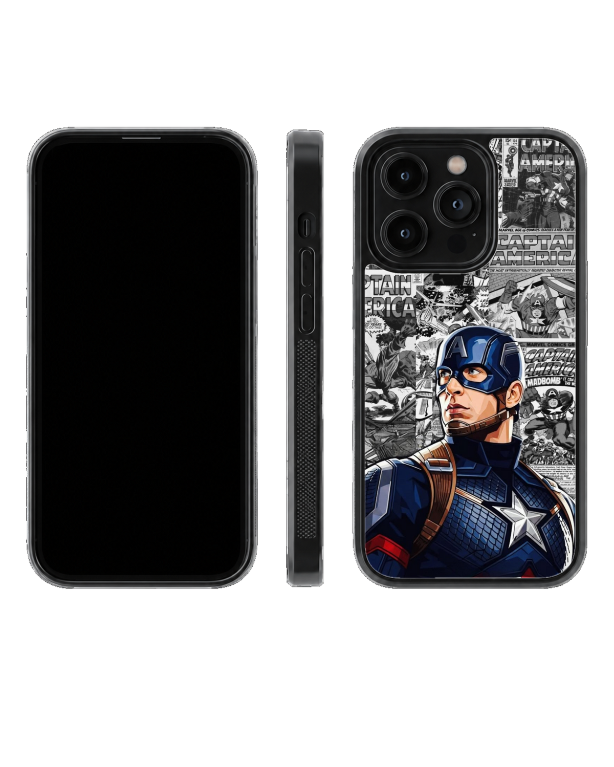 Captain America Vintage Comic Collage Premium Glass Covr