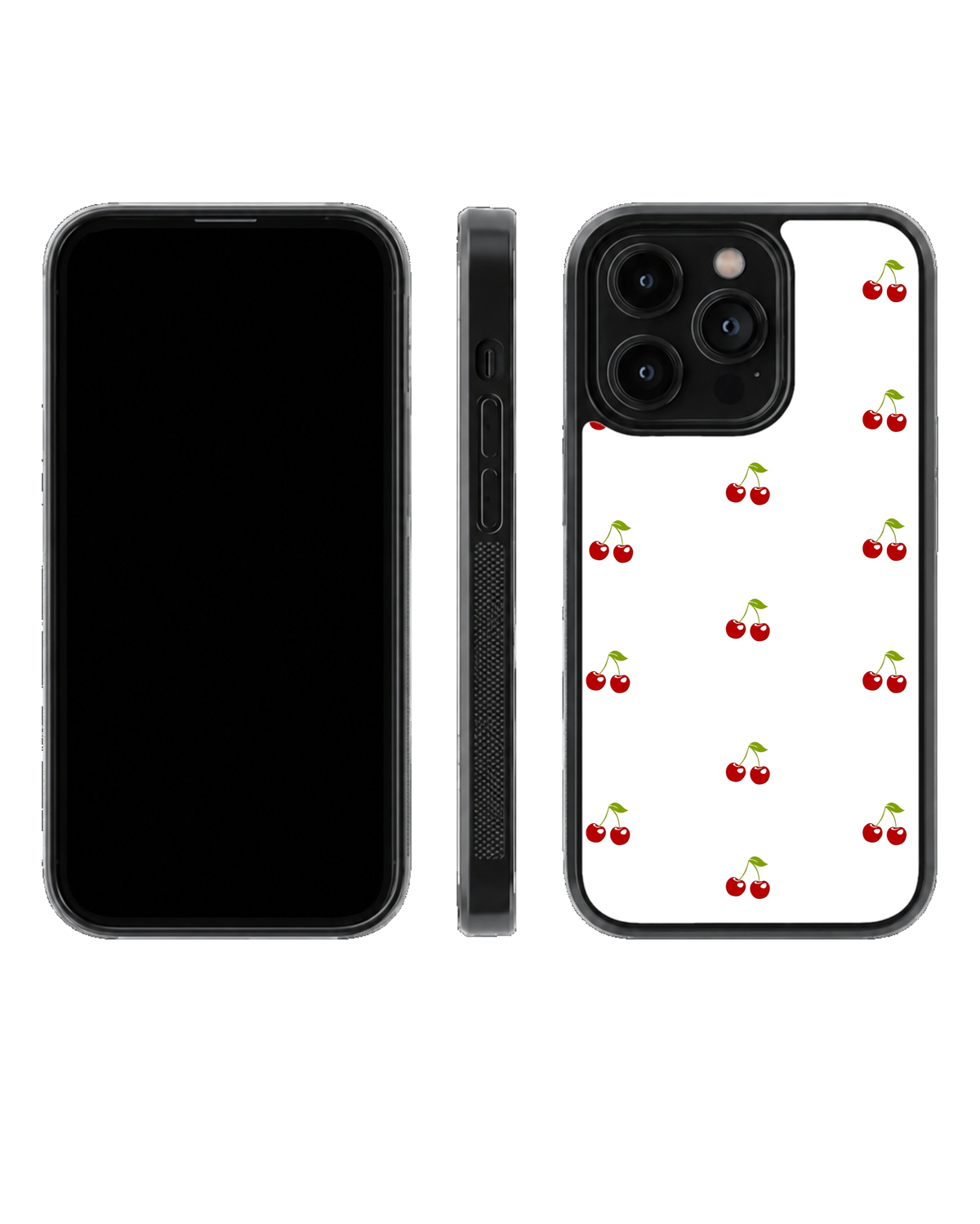 Cute Red Cherry Pattern Aesthetic Glass Phone Covr