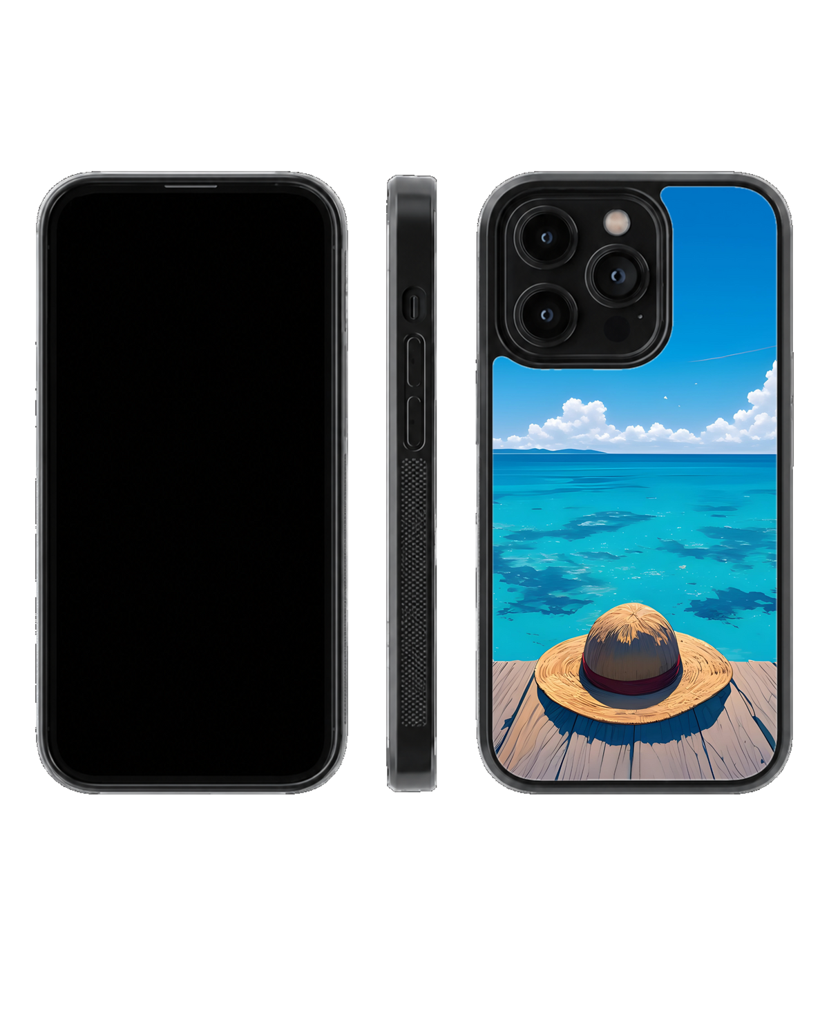 Monkey D Luffy Hat Theme Glass Phone Covr