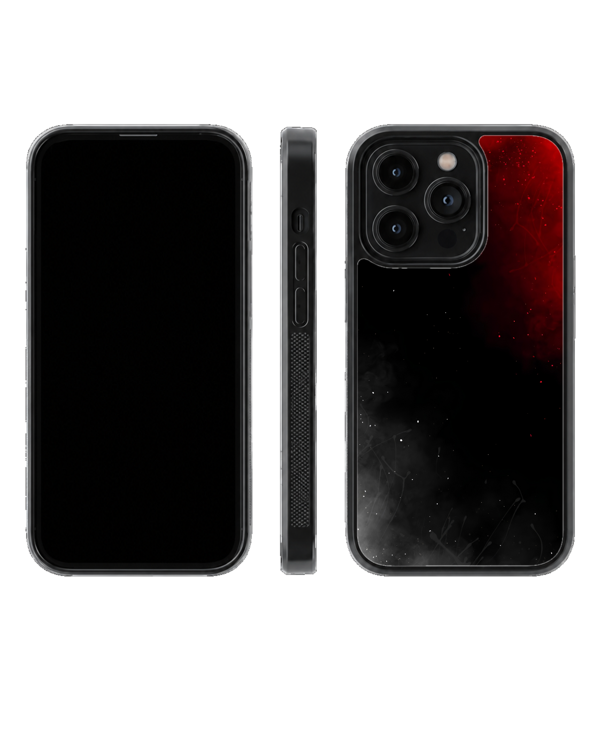 Red & Black Cosmic Smoke Premium Glass Phone Covr