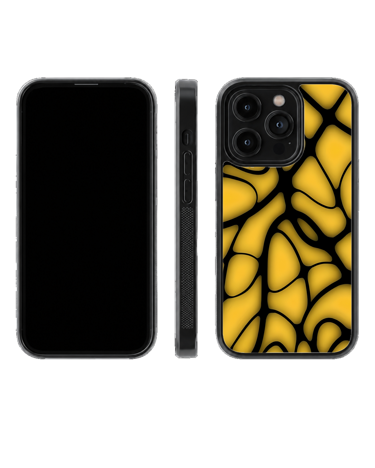 Mustard Yellow Abstract Mosaic Premium Glass Phone Covr