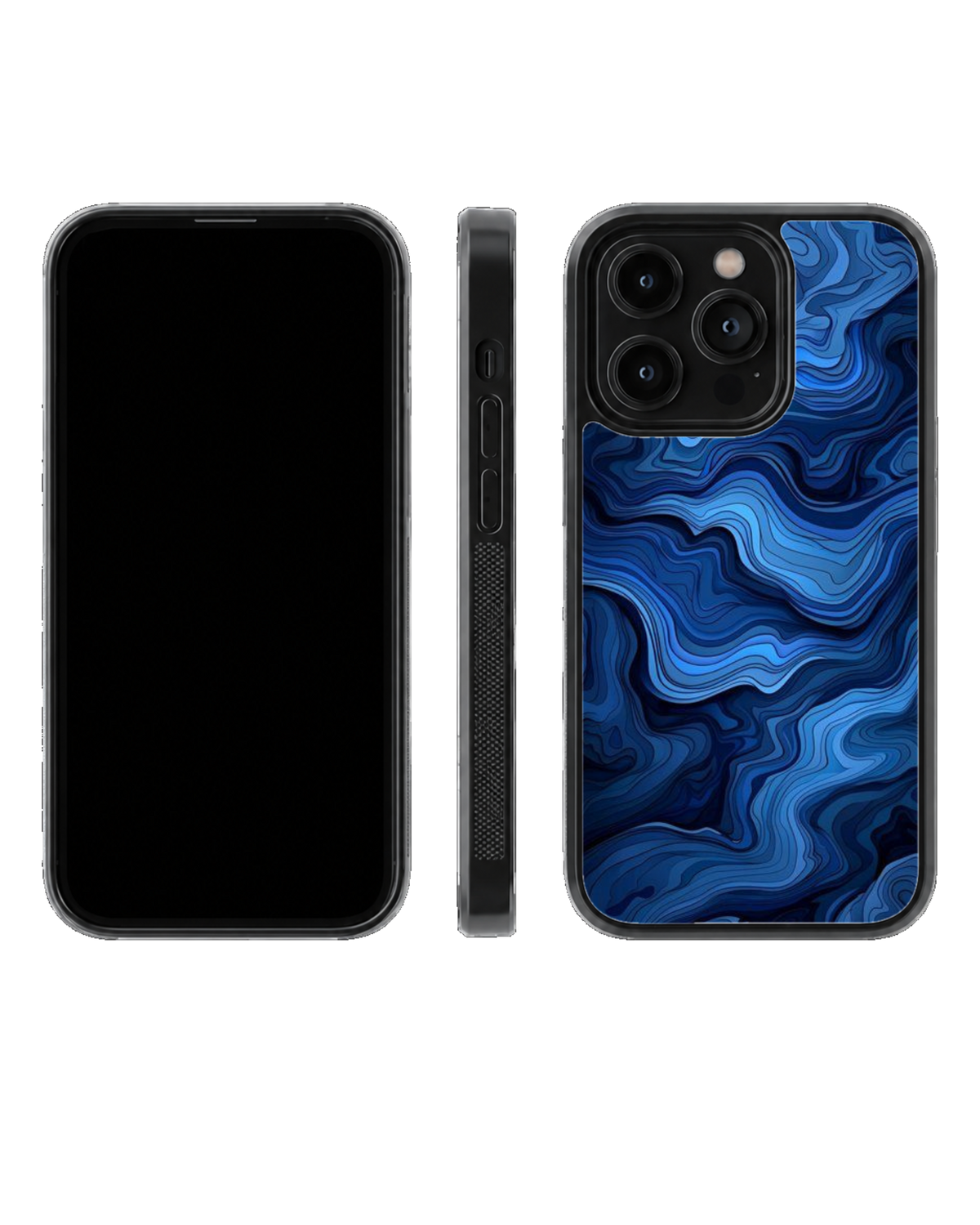 Blue Marble Swirl Abstract Aesthetic Premium Glass Covr